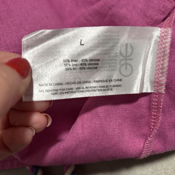 SAM EDELMAN Skirt Women’s Large Mylah Belted‎ Linen Blend Pink Zip Side & Clasp - Picture 5 of 7